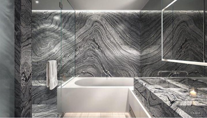 đá đen sóng bạc ốp nhà tắm